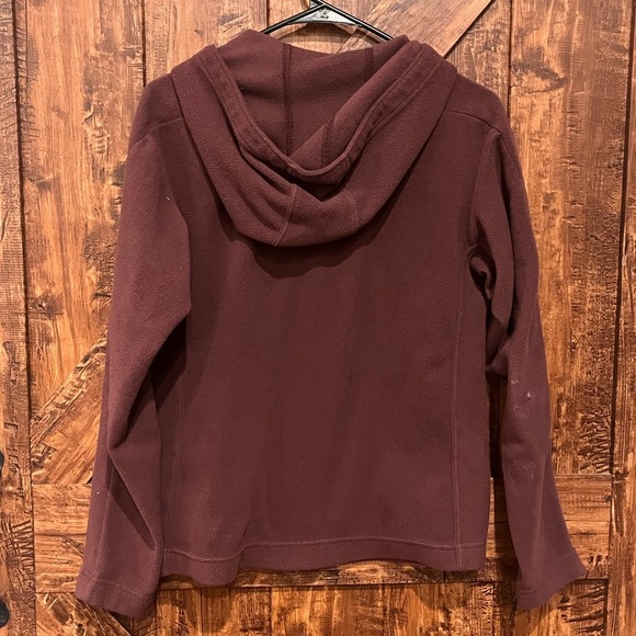 Patagonia women's maroon synchilla fleece pullover sweatshirt hoodie size medium - Picture 5 of 6